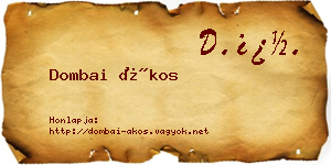 Dombai Ákos névjegykártya